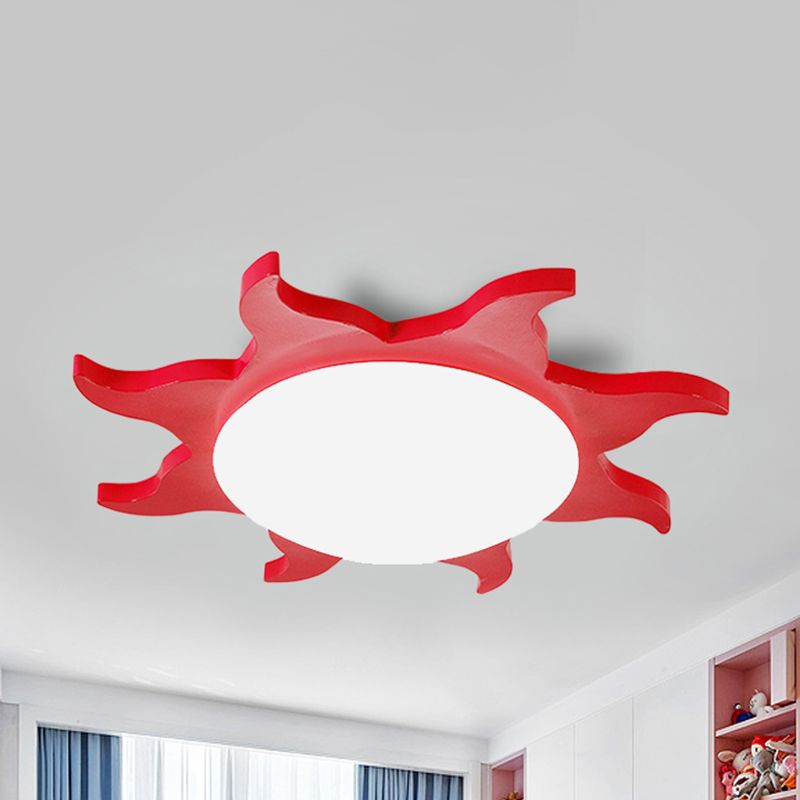 Aria Modern Sun Round Flush Mount Ceiling Light, Red/Yellow/Blue/Green, Bedroom - Neutralighting