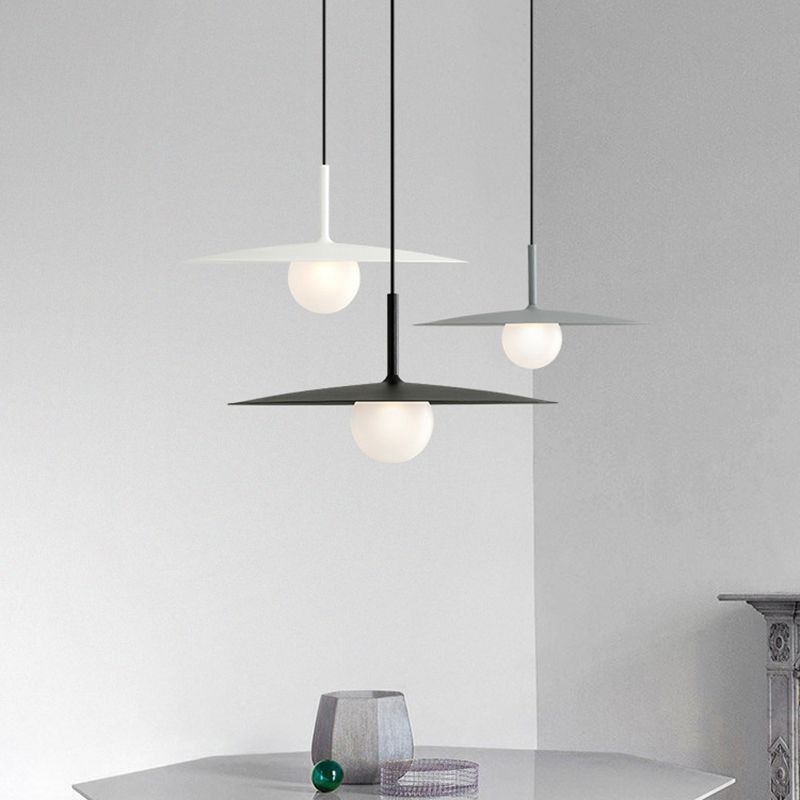 Arisha Modern Dish-shaped Metal Pendant Light, Black/White/Grey - Neutralighting