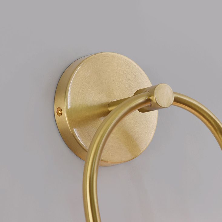 Valentina Modern Arc Globe Glass Wall Lamp, Brass, Living Room - Neutralighting