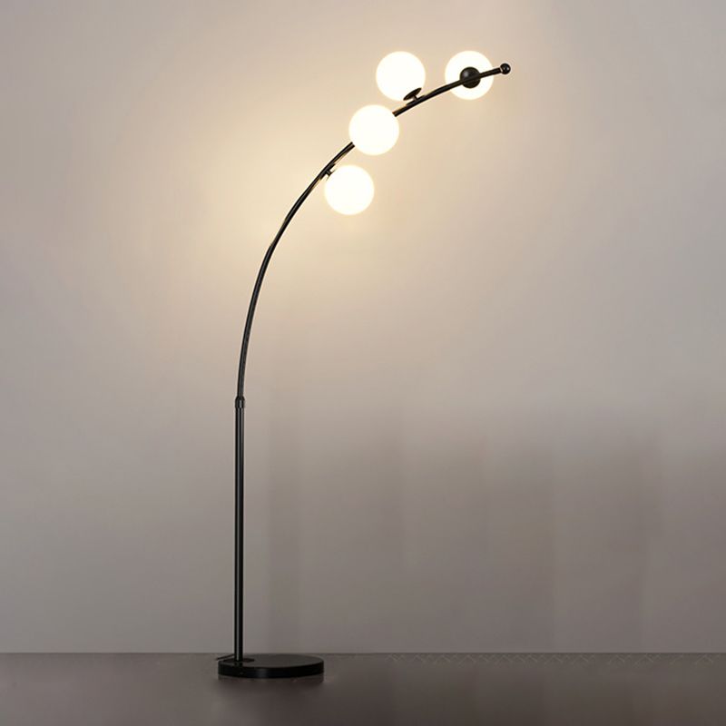 Valentina Modern Arc Multi Head Bubble Floor Lamp Black/Gold - Neutralighting