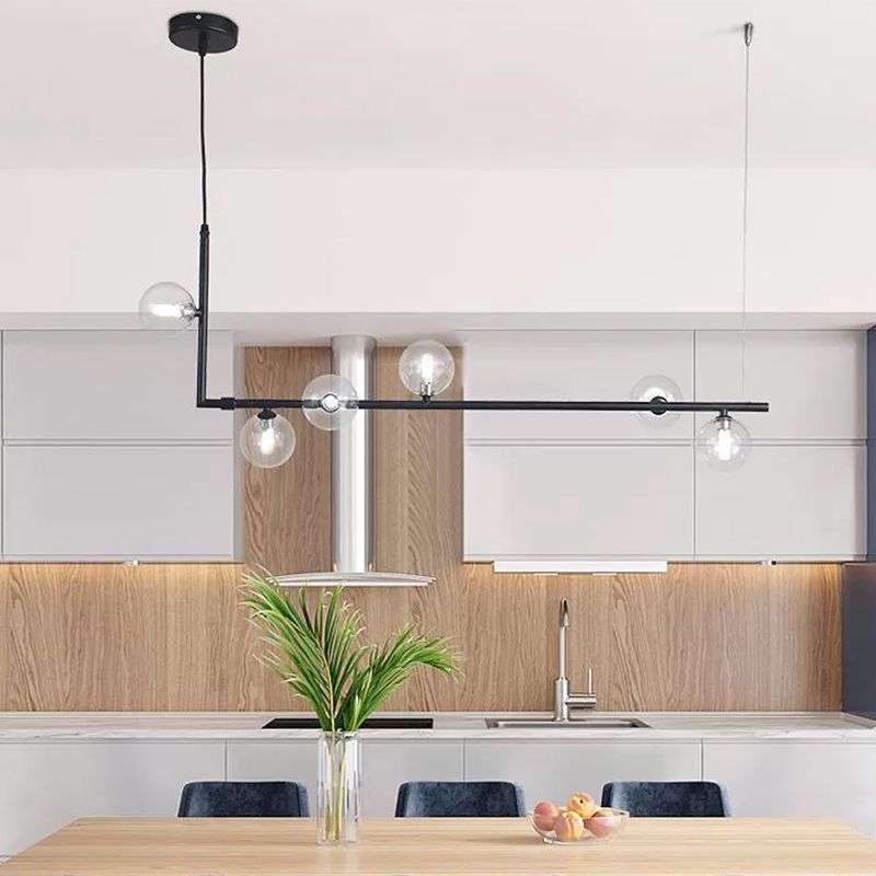 Valentina Minimalist Linear Pendant Light, Black & Gold, 6/8 Heads - Neutralighting