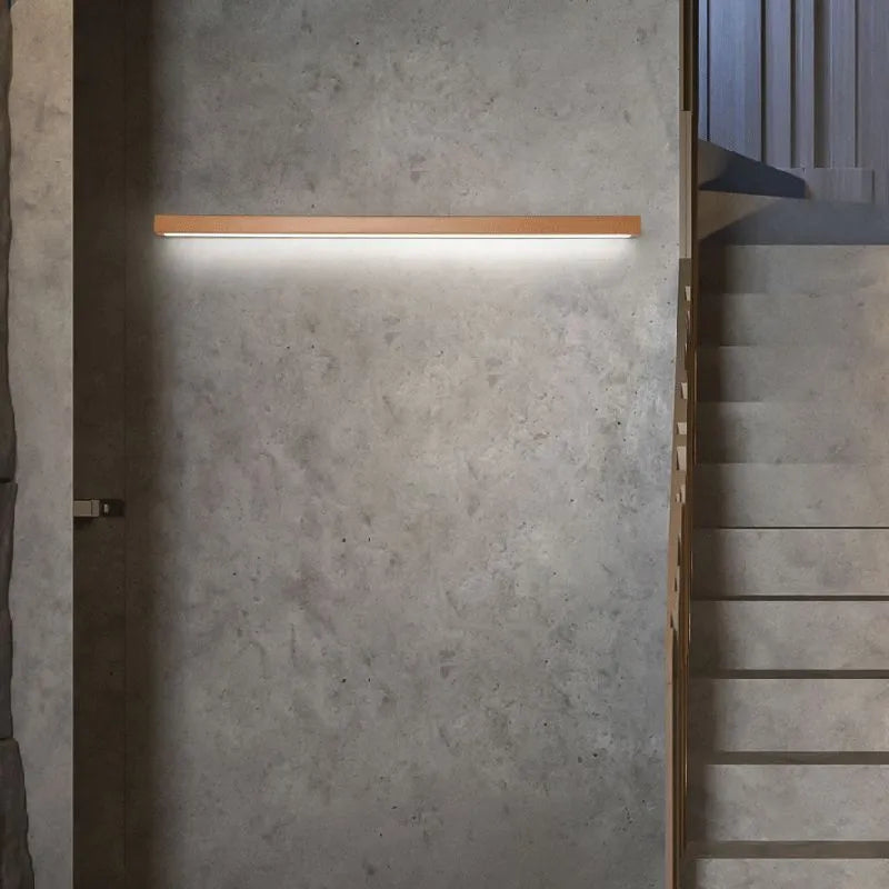 Muto Linear Mirror Wooden Front Vanity Wall Lamp - Neutralighting