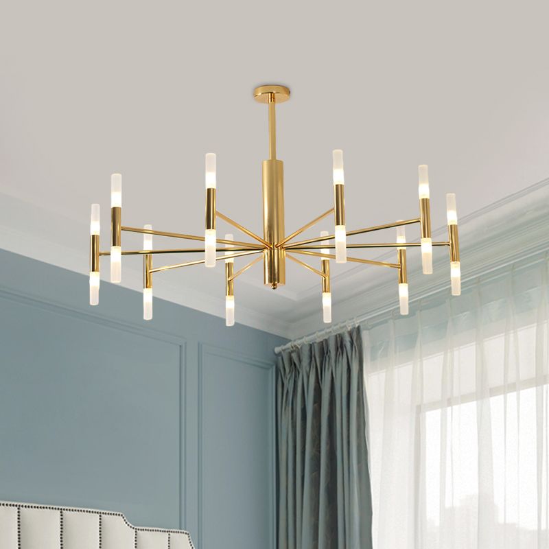 Kristy Modern Cylindrical Metal Chandelier, Gold - Neutralighting