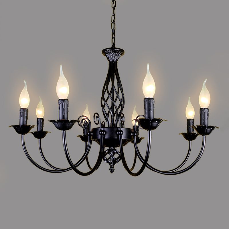 Silva Pendant Light Candle Retro, Metal/Glass, Black/White, Restaurant - Neutralighting