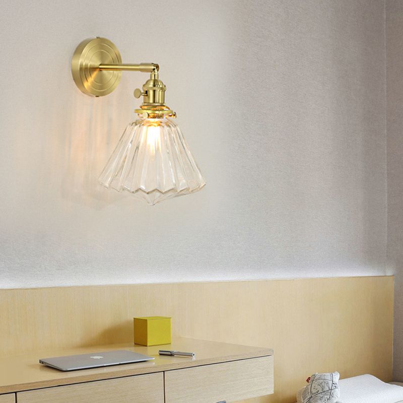 Valentina Luxury Globe/Flower Glass Vanity Wall Lamp, Gold, Bedroom - Neutralighting