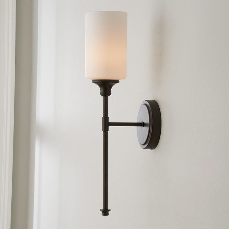 Tiffany Nordic Vanity Metal Glass Minimalism Wall Lamp, Black/Silver - Neutralighting