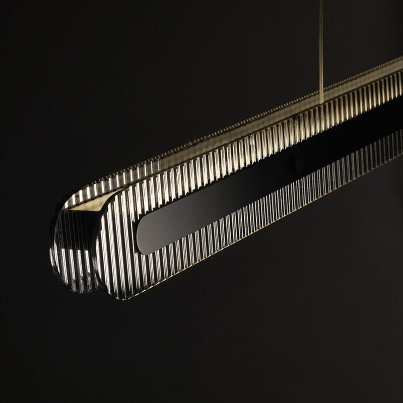Arisha Minimalist Linear Metal/Acrylic Pendant Light, Black - Neutralighting