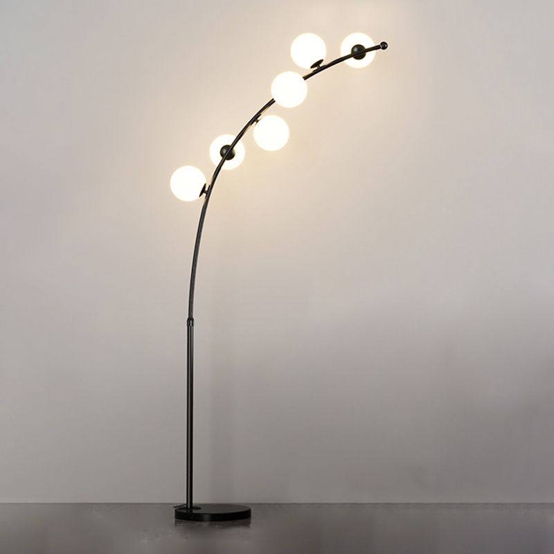 Valentina Modern Arc Multi Head Bubble Floor Lamp Black/Gold - Neutralighting