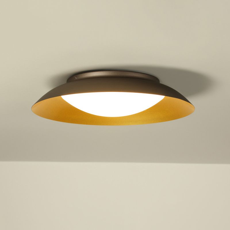 Arisha Round Metal Flush Mount Ceiling Light, Brass - Neutralighting