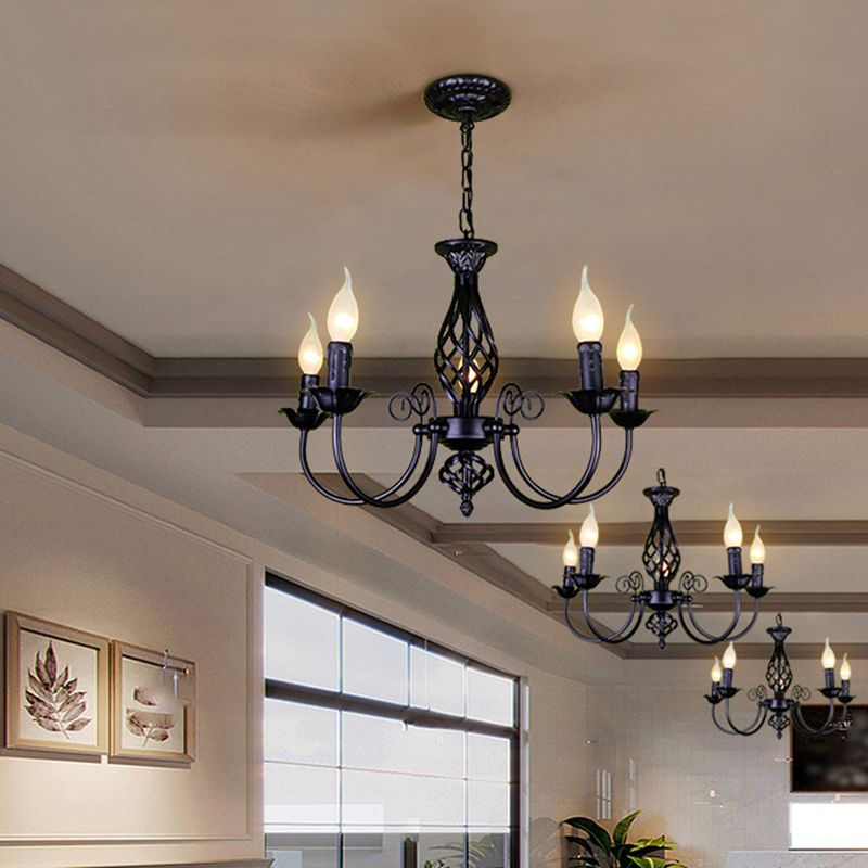 Silva Pendant Light Candle Retro, Metal/Glass, Black/White, Restaurant - Neutralighting
