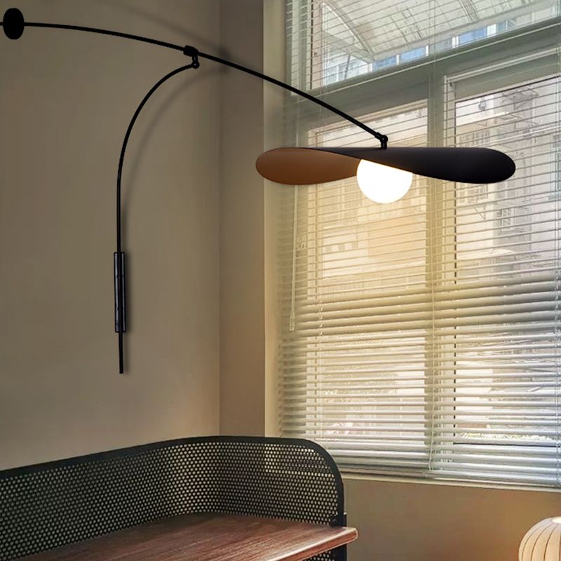 Arisha Arc Wall Lamp, Metal/Glass, Black/Gold, Bedroom - Neutralighting
