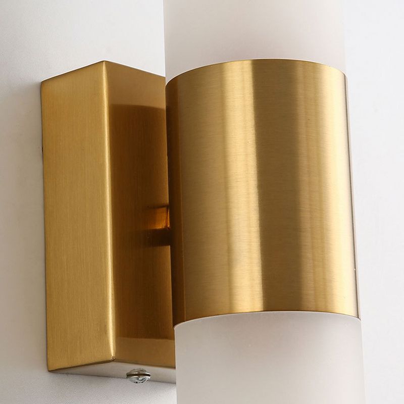Arisha Modern Double Headed Metal Glass Vanity Wall Lamp, Black/Gold - Neutralighting