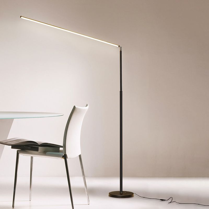 Edge Minimalistic Linear Floor Lamp, Metal, Black/White - Neutralighting