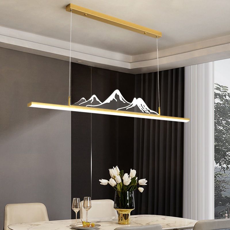 Arisha Designer Mountain Shape LED Pendant Light, Black/Gold - Neutralighting