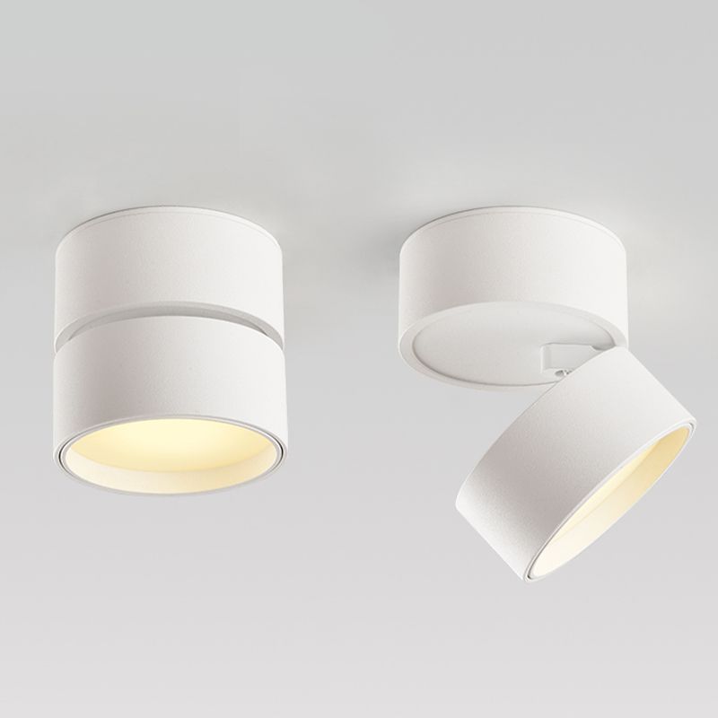 Arisha Flush Mount Ceiling Light Cylindrical Modern, Metal, Black/White, Hallway - Neutralighting