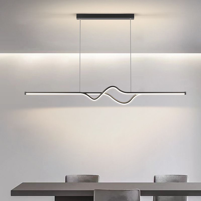 Arisha Modern Linear Metal Pendant Light, Black/White/Grey - Neutralighting