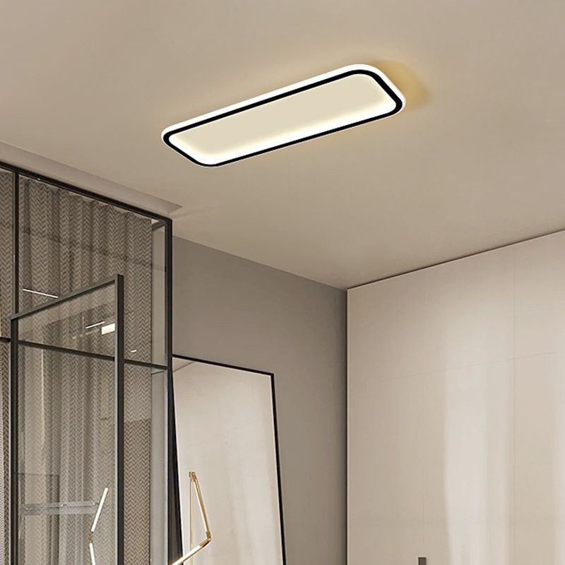 Arisha Minimalist Flush Mount Black Frame Rectangular Ceiling Light - Neutralighting