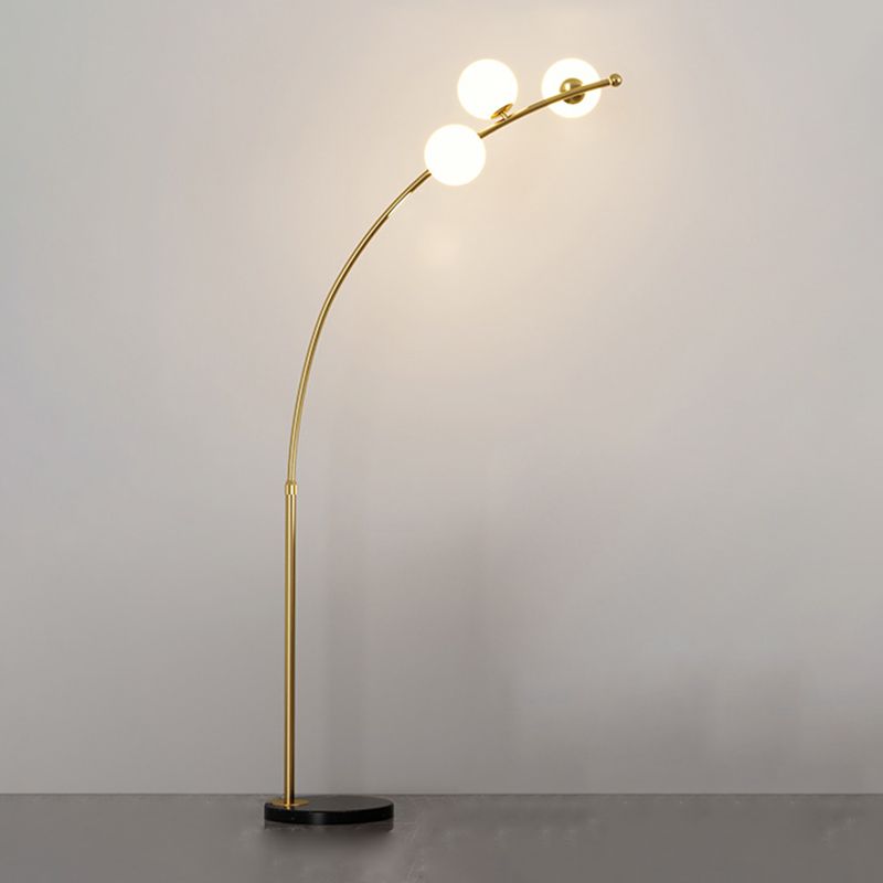 Valentina Modern Arc Multi Head Bubble Floor Lamp Black/Gold - Neutralighting