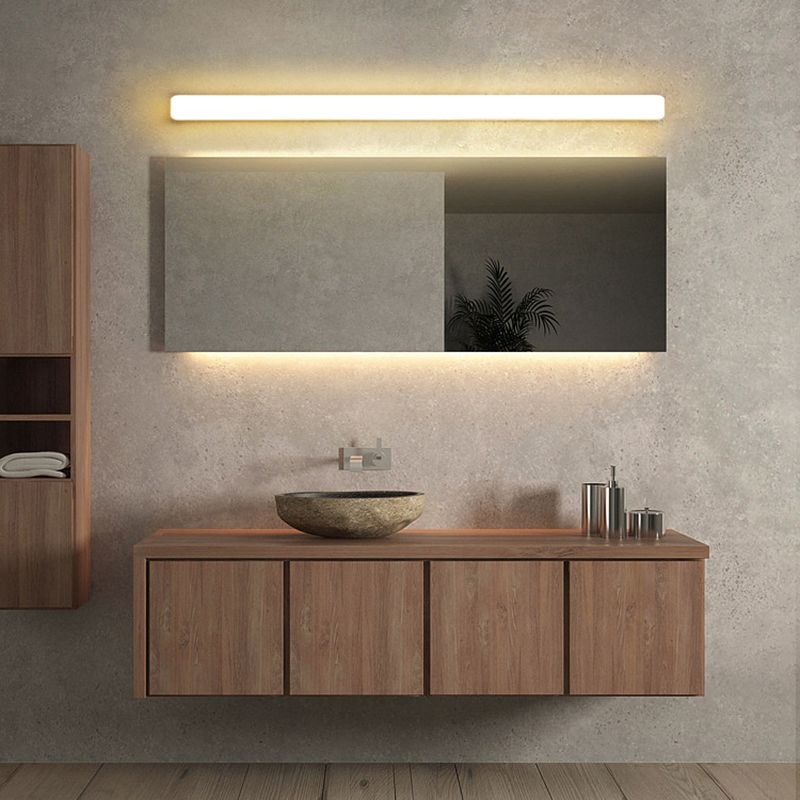 Arisha Simple White Bar Mirror Front Vanity Wall Lamp, Acrylic - Neutralighting