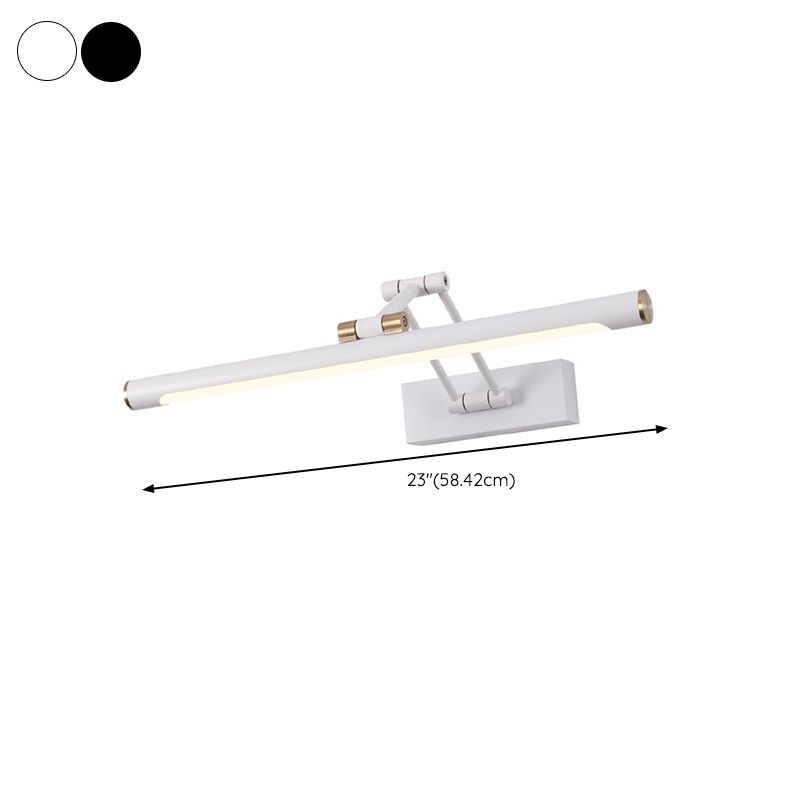 Arisha Modern Adjustable Mirror Front Vanity Metal LED Wall Lamp, Black/White - Neutralighting