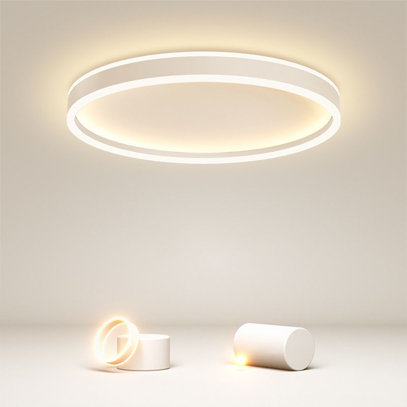 Arisha Modern Round Led Metal Flush Mount Ceiling Light, White/Black - Neutralighting