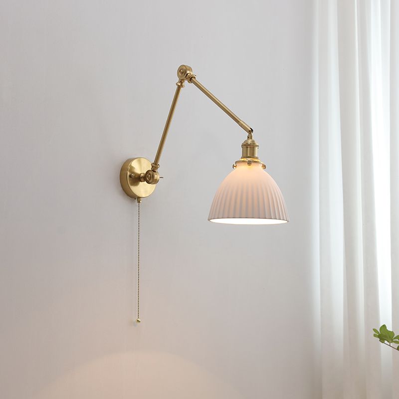 Arisha Wall Lamp Modern Drum Ceramics Metal Adjustable, White - Neutralighting