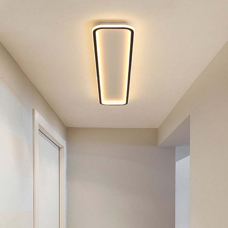 Arisha Minimalist Flush Mount Black Frame Rectangular Ceiling Light - Neutralighting