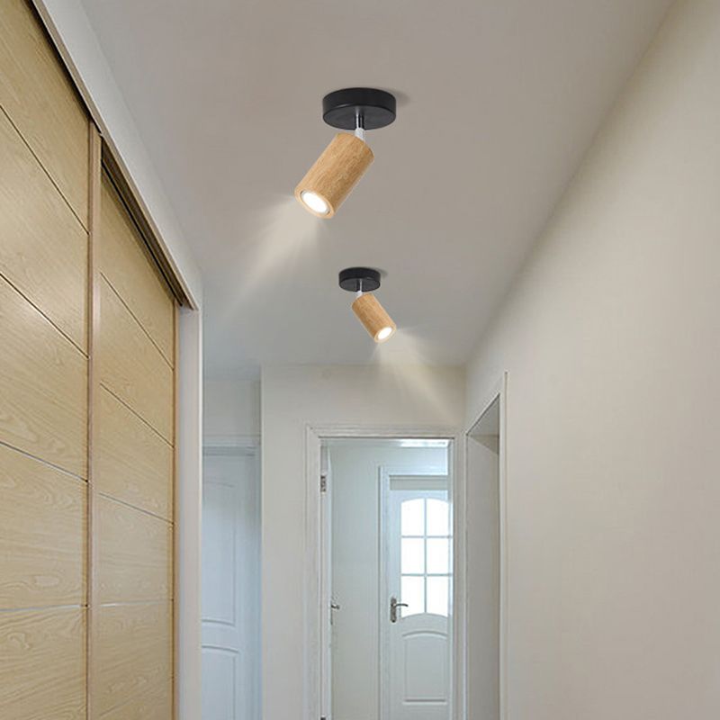 Muto Modern LED Adjustable Ceiling Spotlight, Wood - Neutralighting