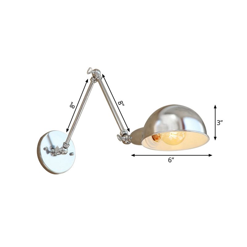 Epoch Wall Lamp Dome Minimalist, Adjustable Metal, Silver, Bedroom - Neutralighting