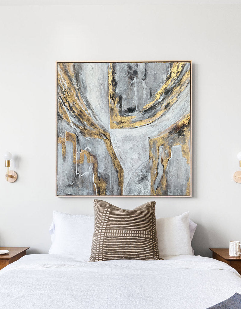 Gray Gold Abstract painting ABAS19 - Neutralighting