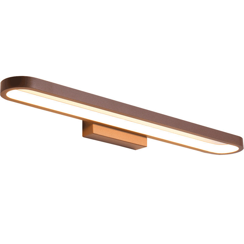 Luxa Modern Metal Wall Lamp Mirror Front, Curved, Black/Coffee - Neutralighting