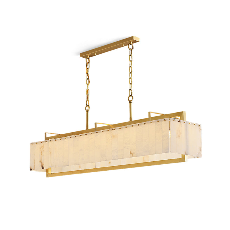 Ruben Chandelier Alabaster Rectangular Luxe - Neutralighting