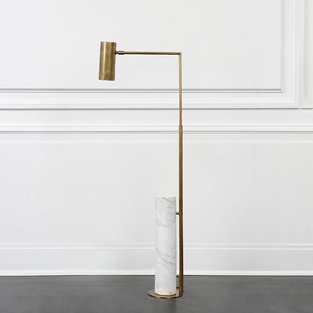Salgado Minimalistic Gold Floor Lamp, Metal & Marble, Living room - Neutralighting