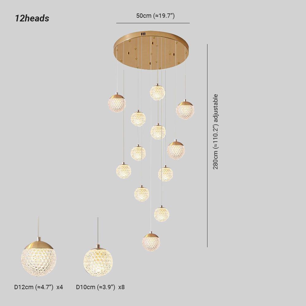 Arisha Multi Staircase Modern Art Deco Pendant Light, Gold - Neutralighting