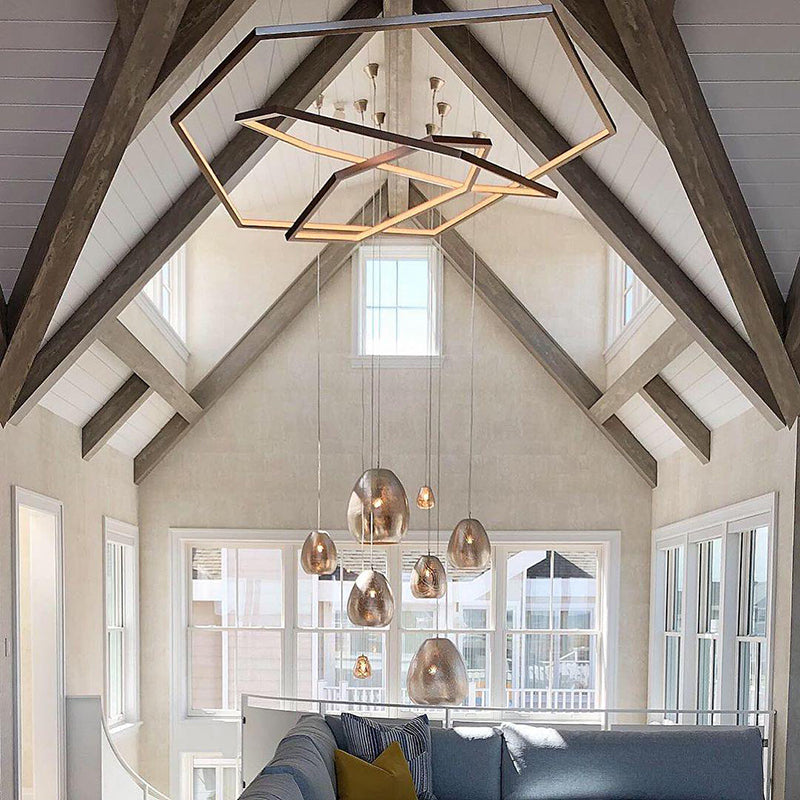 Arisha Minimalist Geomatic Metal Pendant Light, Gold, DIY - Neutralighting