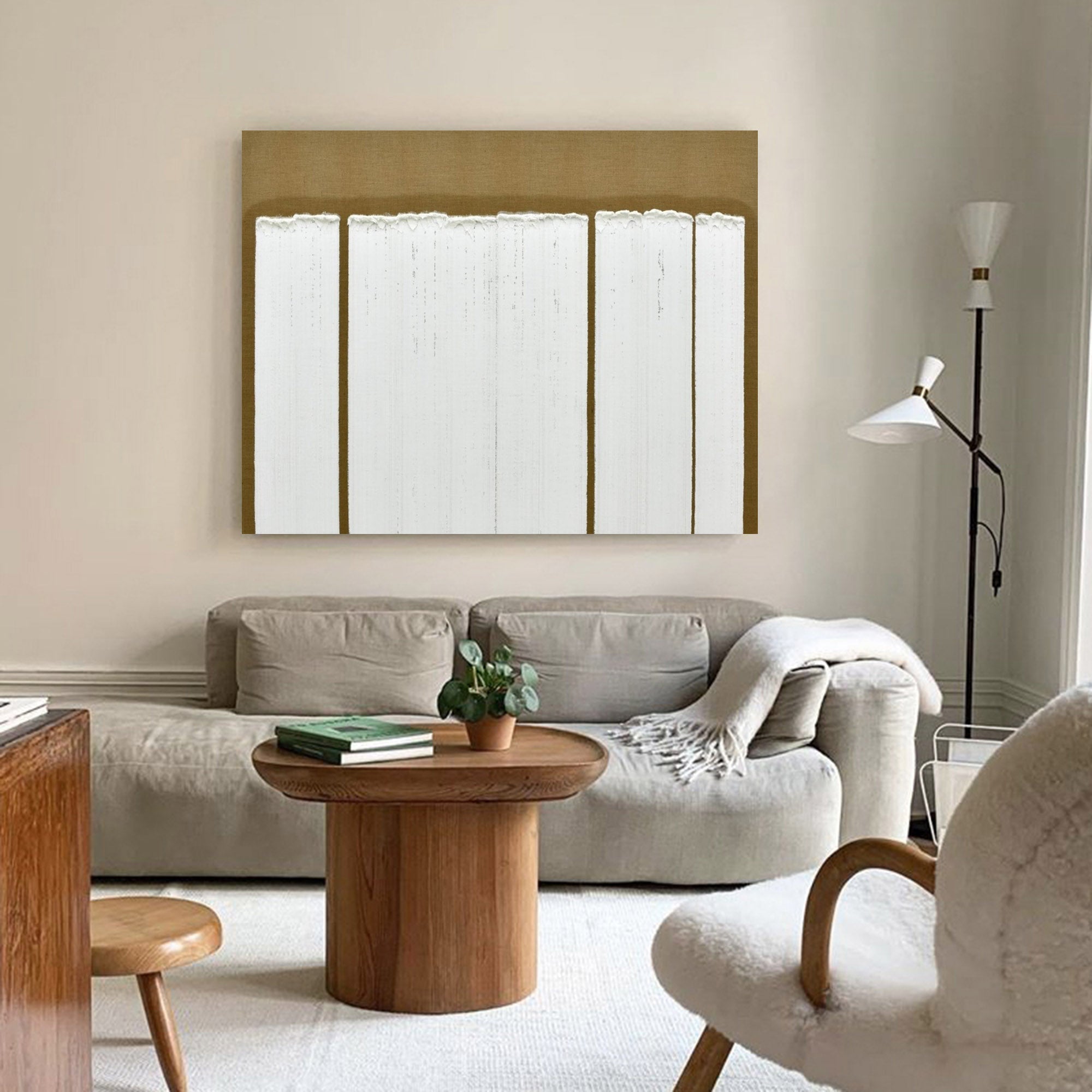 Neutral Palette Textured Minimalist Serene Wall Statement Piece