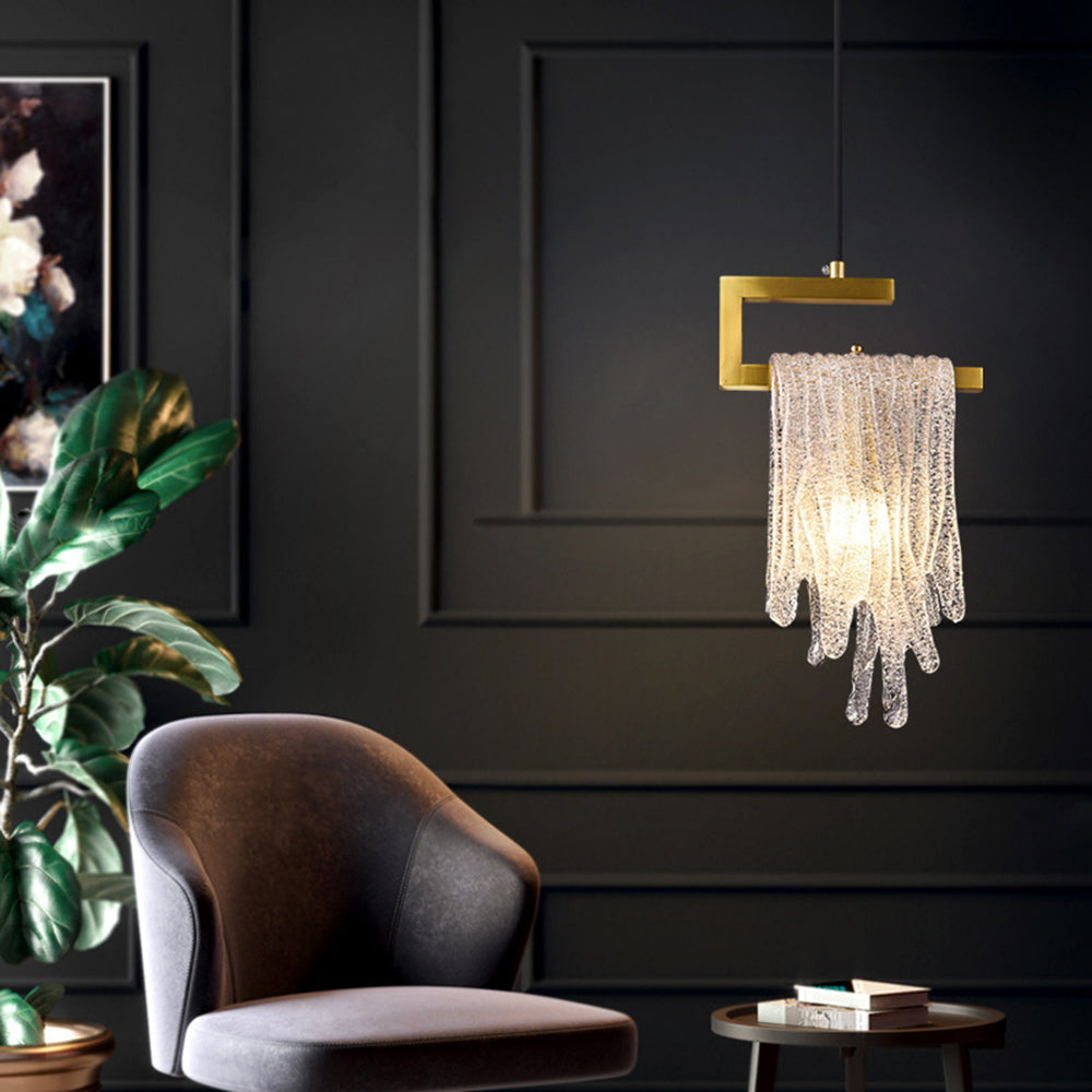 Kristy Modern Flowing Jelly Pendant Light, Gold, Crystal/Brass - Neutralighting