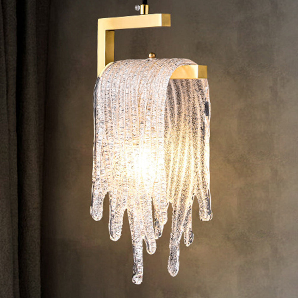 Kristy Modern Flowing Jelly Pendant Light, Gold, Crystal/Brass - Neutralighting