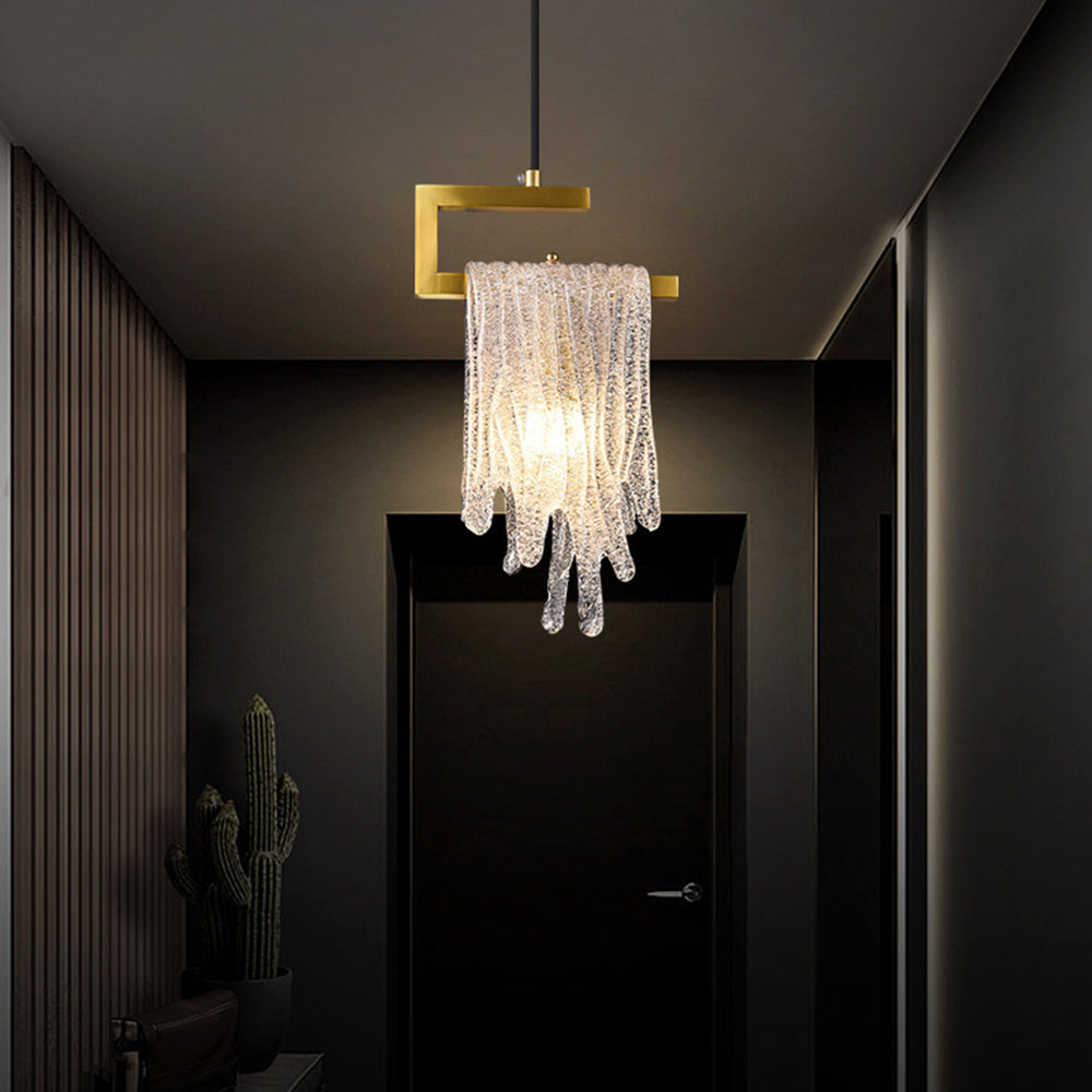 Kristy Modern Flowing Jelly Pendant Light, Gold, Crystal/Brass - Neutralighting