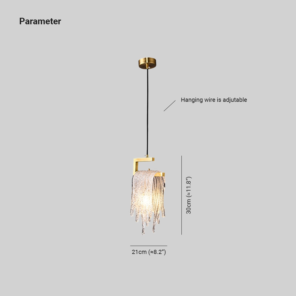 Kristy Modern Flowing Jelly Pendant Light, Gold, Crystal/Brass - Neutralighting