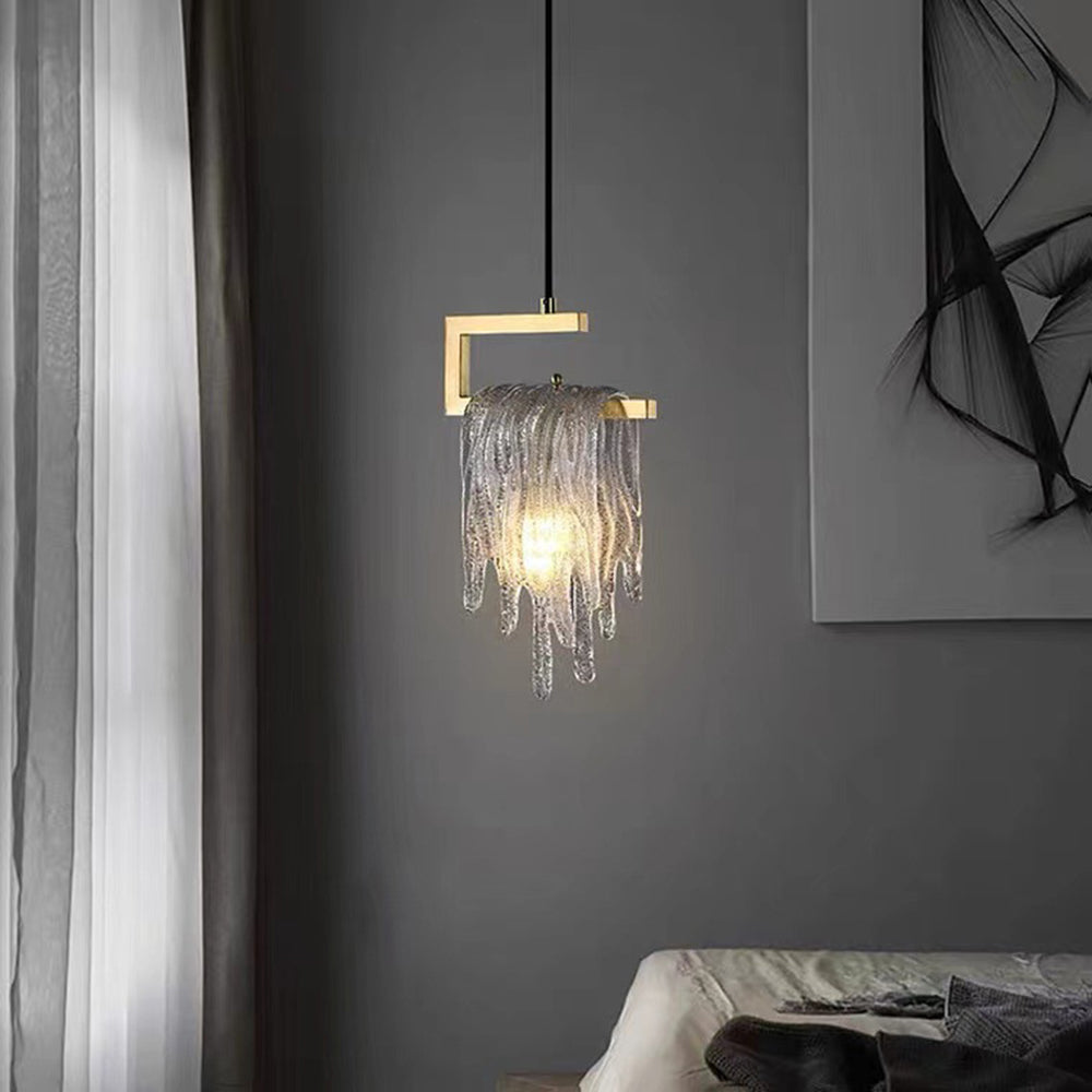 Kristy Modern Flowing Jelly Pendant Light, Gold, Crystal/Brass - Neutralighting