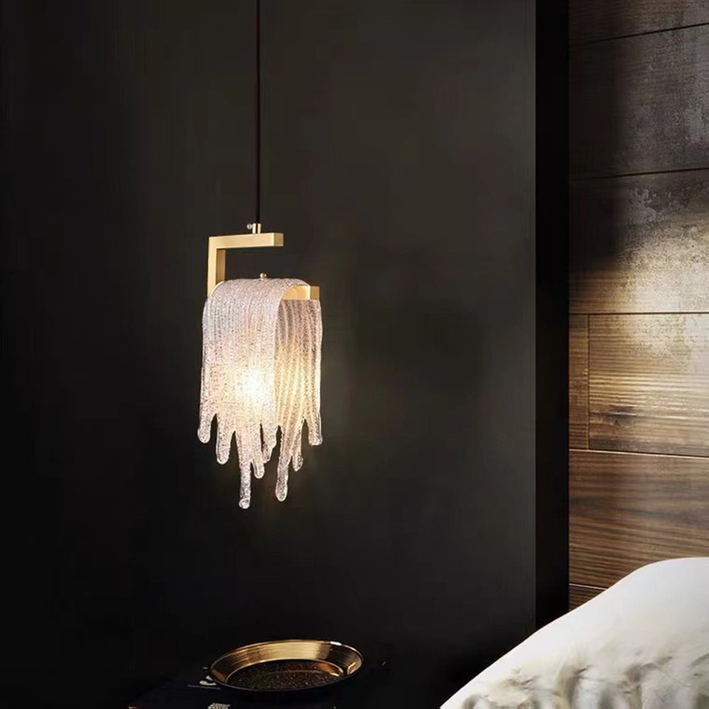 Kristy Modern Flowing Jelly Pendant Light, Gold, Crystal/Brass - Neutralighting