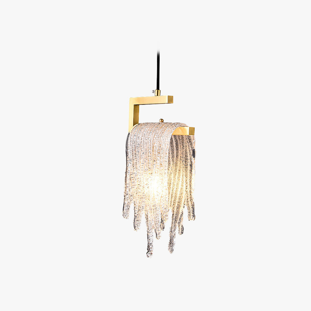 Kristy Modern Flowing Jelly Pendant Light, Gold, Crystal/Brass - Neutralighting