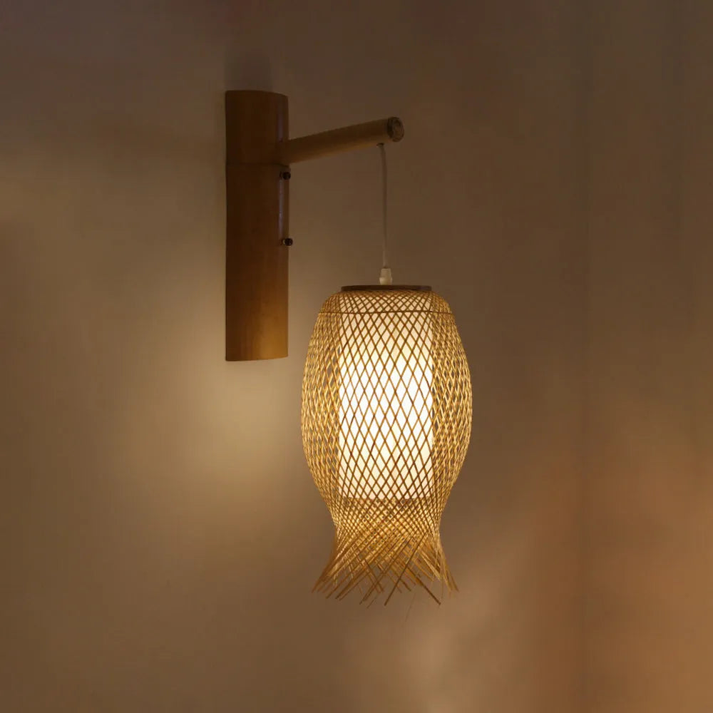 Ritta Wall Lamp Rustic, Muto Rattan Weaving LED, Hallway Wall Sconce - Neutralighting