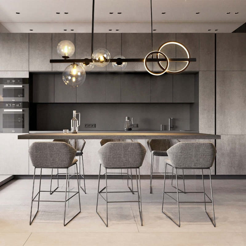 Arisha Pendant Light Bubble Circle Modern Black/Gold, Bedroom - Neutralighting