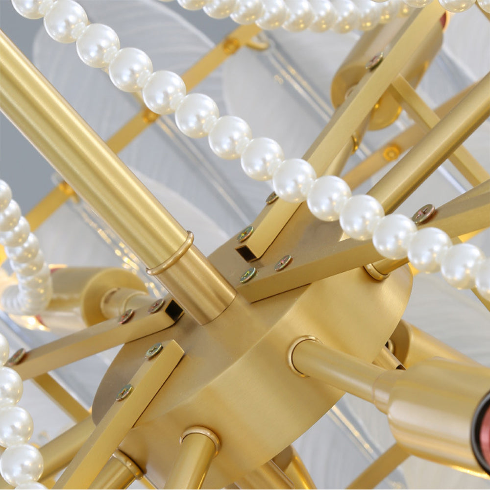 Kristy Elegant Pearl/Glass/Metal Chandelier, White - Neutralighting