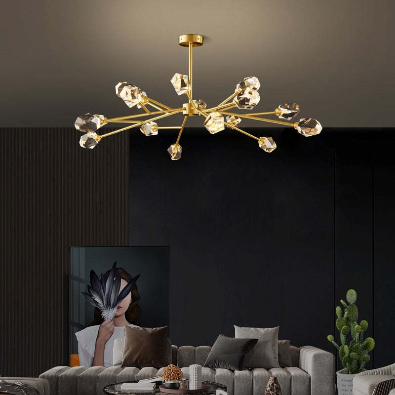 Kristy Luxurious Crystal Chandelier Living Room Golden - Neutralighting