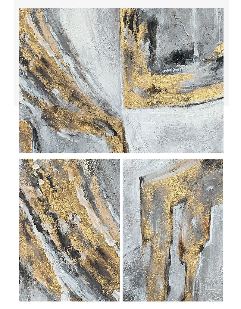 Gray Gold Abstract painting ABAS19 - Neutralighting
