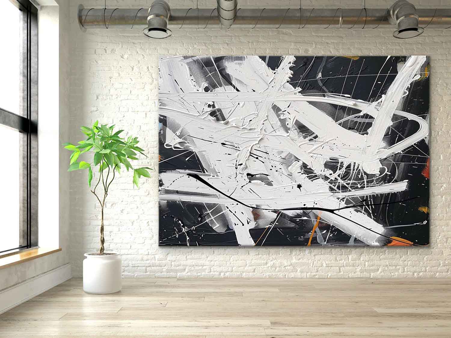 Wall Art Abstract Dynamic Splatter Brushstrokes Inspired