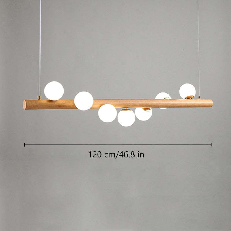 Valentina Glass Bubble Pendant Light Wood/Walnut - Neutralighting